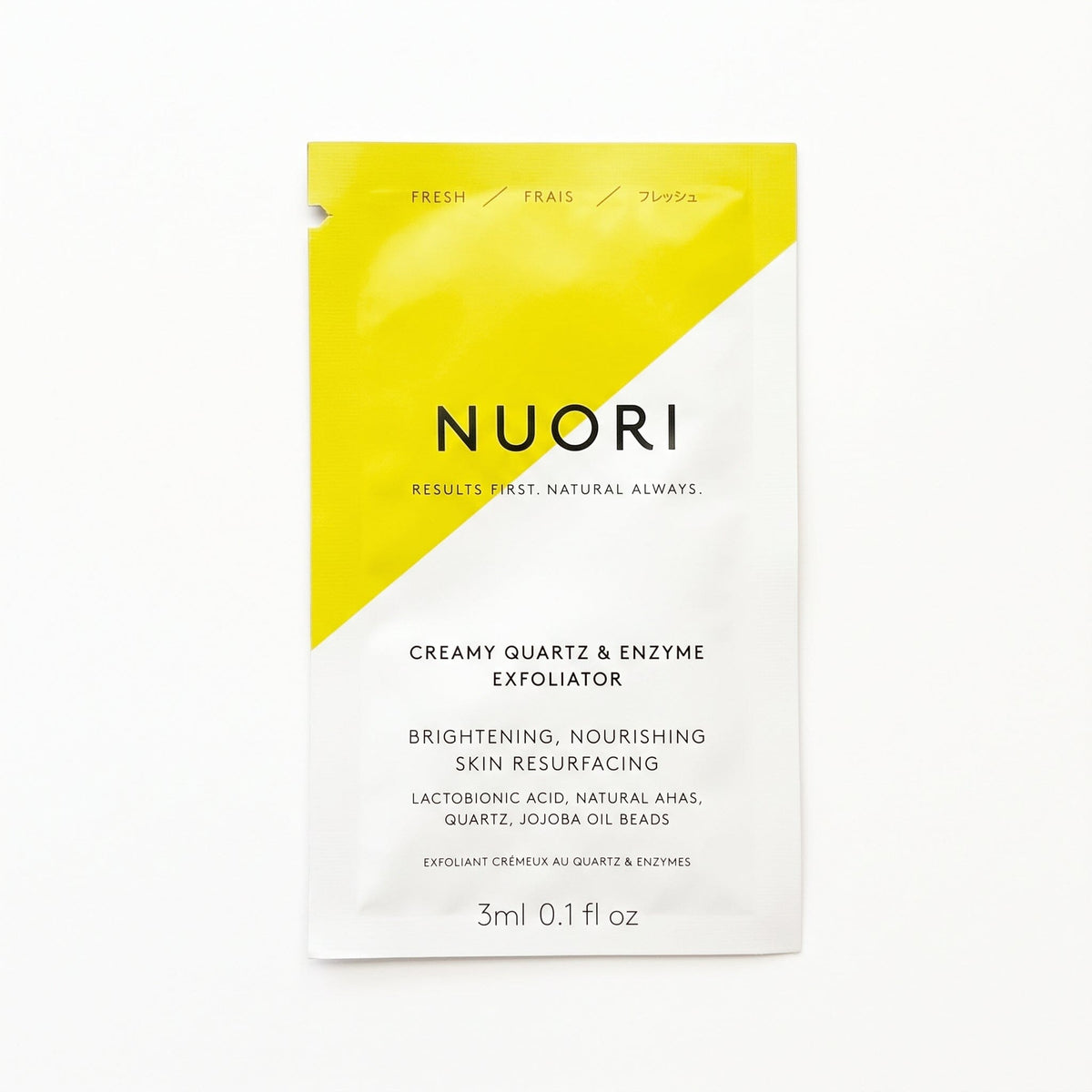 CREAMY QUARTZ & ENZYME EXFOLIATOR SACHET Sample NUORI 